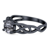 Vintage Style Round Natural Stone Trinity Ring