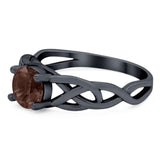 Vintage Style Round Natural Stone Trinity Ring