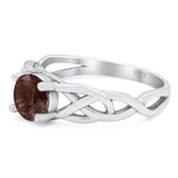 Vintage Style Round Natural Stone Trinity Ring