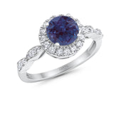 Art Deco Halo Engagement Ring