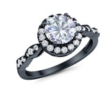Art Deco Halo Engagement Ring