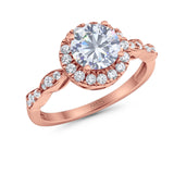 Art Deco Halo Engagement Ring