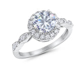 Art Deco Halo Engagement Ring