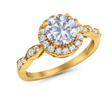 Art Deco Halo Engagement Ring