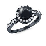 Art Deco Halo Engagement Ring