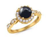 Art Deco Halo Engagement Ring