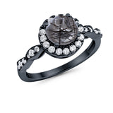 Art Deco Halo Engagement Ring