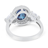 Three Stone Oval Natural Stone Trio Ring