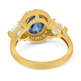 Three Stone Oval Natural Stone Trio Ring