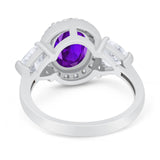 Three Stone Oval Natural Stone Trio Ring