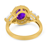 Three Stone Oval Natural Stone Trio Ring