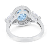 Three Stone Oval Natural Stone Trio Ring