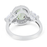 Three Stone Oval Natural Stone Trio Ring