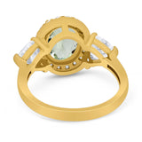 Three Stone Oval Natural Stone Trio Ring