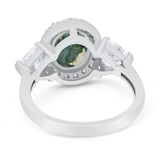 Three Stone Oval Natural Stone Trio Ring