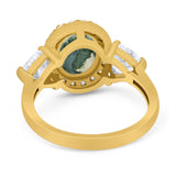 Three Stone Oval Natural Stone Trio Ring