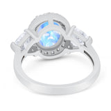 Three Stone Oval Natural Stone Trio Ring