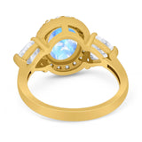 Three Stone Oval Natural Stone Trio Ring