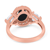 Three Stone Oval Natural Stone Trio Ring