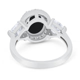 Three Stone Oval Natural Stone Trio Ring