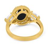 Three Stone Oval Natural Stone Trio Ring