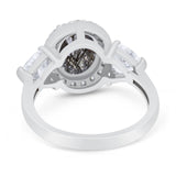 Three Stone Oval Natural Stone Trio Ring