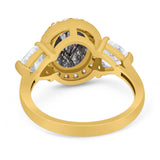 Three Stone Oval Natural Stone Trio Ring