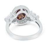 Three Stone Oval Natural Stone Trio Ring