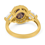 Three Stone Oval Natural Stone Trio Ring