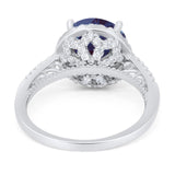 Art Deco Round Natural Stone Halo Ring