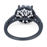 Art Deco Round Natural Stone Halo Ring