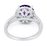 Art Deco Round Natural Stone Halo Ring