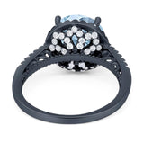 Art Deco Round Natural Stone Halo Ring