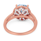 Art Deco Round Natural Stone Halo Ring