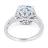 Art Deco Round Natural Stone Halo Ring