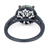 Art Deco Round Natural Stone Halo Ring