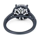 Art Deco Round Natural Stone Halo Ring