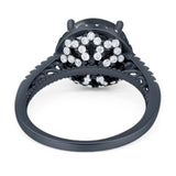 Art Deco Round Natural Stone Halo Ring