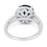 Art Deco Round Natural Stone Halo Ring