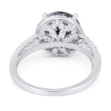 Art Deco Round Natural Stone Halo Ring