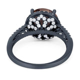 Art Deco Round Natural Stone Halo Ring