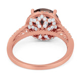 Art Deco Round Natural Stone Halo Ring