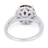 Art Deco Round Natural Stone Halo Ring