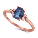 Oval Natural Stone Engagement Ring