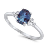 Oval Natural Stone Engagement Ring