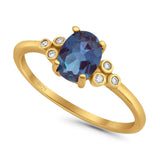 Oval Natural Stone Engagement Ring