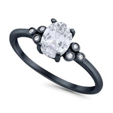 Oval Natural Stone Engagement Ring