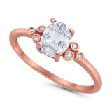 Oval Natural Stone Engagement Ring