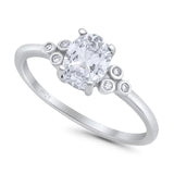 Oval Natural Stone Engagement Ring