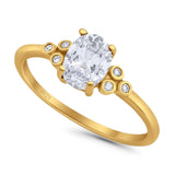 Oval Natural Stone Engagement Ring